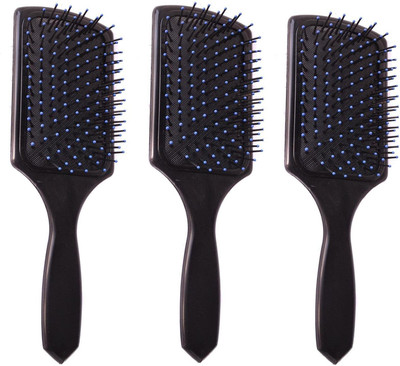 E-DUNIA Professional Smart Look Big Hair Paddle Rectangular Cushion Brush [ Pack Of 3 ]