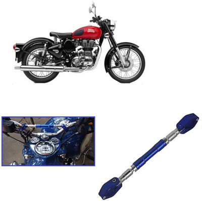Qiisx Motorcycle Handlebar Cross Bar Blue for Classic Handle Bar(Blue, Silver)