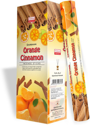 Darshan Orange Cinnamon Incense Stick Orange Cinnamon(20 Units, Set of 6)