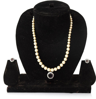BLEZZA Alloy Rhodium White Jewellery Set(Pack of 1)