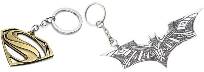 kd collections BATMAN LOGO & SUPERMAN LOGO Metal Keychain Keyring|Pack of 2 Key Chain