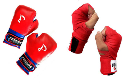 PROSPO Boxing Gloves with Velcro,Glove and Handwrap Combo Size 8oz Boxing Kit