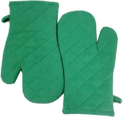 HOMEFLY Green Cotton Kitchen Linen Set(Pack of 2)