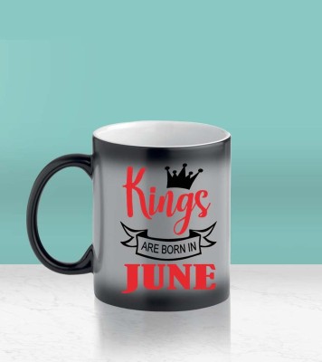 AKP SUBLIMATION Kings Are Born In June Magic 325ml Ceramic Coffee Mug(325 ml)