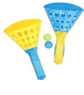 PEZYOX Click and Catch Twin Ball Game Indoor Outdoor Games Toys Set for Kids | Pop & Catch Ball Play Fun for Boys & Girls.(Multicolor)