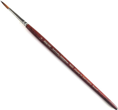 BRuSTRO Kolinsky Imitation Watercolour Round Brush Size - 4(Brown)