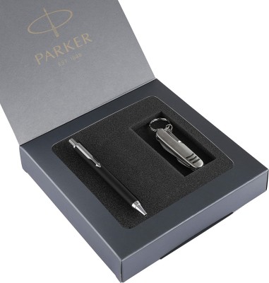PARKER Profile Matte Black with Swiss Knife Ball Pen(Pack of 2, Blue)
