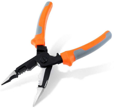 uptodatetools 5 in 1 Multi-Functional Wire Stripper Pliers Cable Crimping Cutter Pliers Combination Snap Ring Plier(Length : 8 inch)