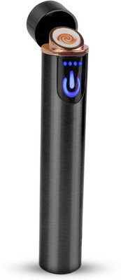 WRADER USB Cigarette Lighter with On/Off Touch Sensor Flameless Windproof Portable Rechargeable USB Lighter Mini Electric Slim Cigarette USB Lighter Pocket Lighter(Black)