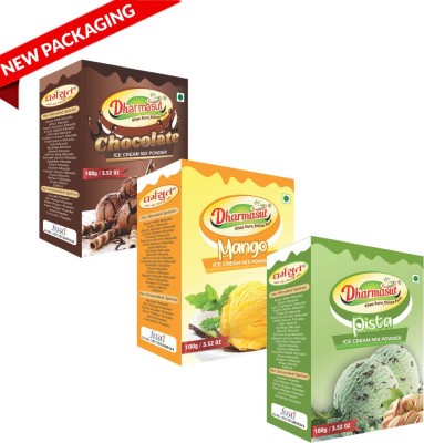 Dharmasut Chocolate + Mango + Pista Ice Cream Powder 100g Pack of 3 300 g(Pack of 3)