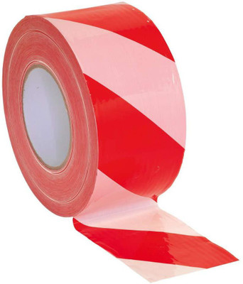 DARIT Professional Barrier Hazard Safety Warning Tape High Quality Roll (75mm x 200m, White/Red) 130 mm x 0.13 m Yellow, Black Reflective Tape(Pack of 1)
