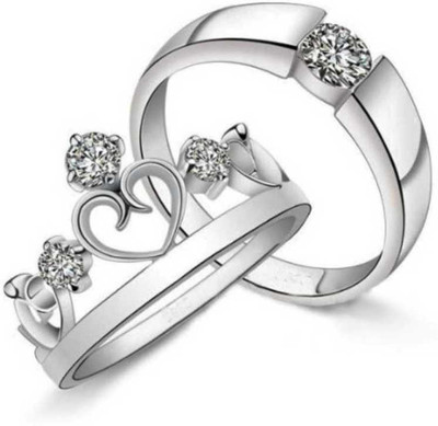 FARID ENTERPRISES Metal Cubic Zirconia Silver Plated Ring Set