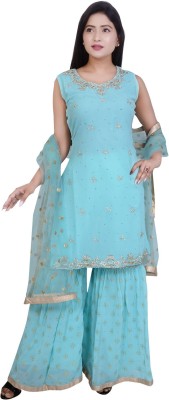 FMY Printed Kurta, Sharara & Dupatta Set