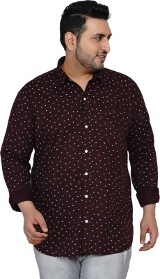 JOHN PRIDE Men Printed Casual Maroon Shirt