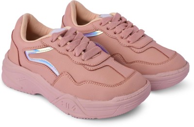 Gloe Toe Sneakers For Women(Pink, White , 6)