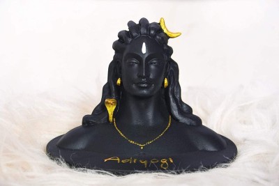 GREENPORT Adiyogi Shiv God Idols Statue for car dashboard Decorative(Polyresin Black) 11CM Decorative Showpiece  -  10 cm(Polyresin, Black)