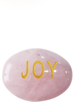 Shubhanjali Rose Quartz Oval Gemstone with Joy, Hope, Love Slogan Natural Crystal Palm Stone Crystal Cabochons Oval Shape for Reiki Healing and Crystal Healing Stone Pack of 1 pcs Decorative Showpiece  -  0.5 cm(Stone, Pink)