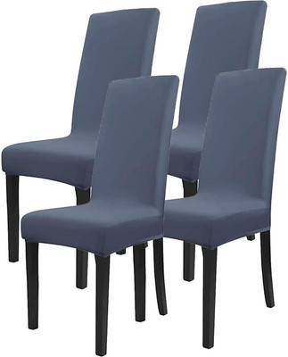 HOUSE OF QUIRK Polyester 1 Seater Chair Plain Cover(Pack of 4 Blue)