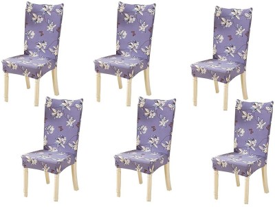 HOUSE OF QUIRK Polyester Plain Chair Cover(Purple Pack of 6)