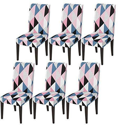 HOUSE OF QUIRK Polyester Checkered 1 Seater Chair Cover(MultiColor Pack of 6)