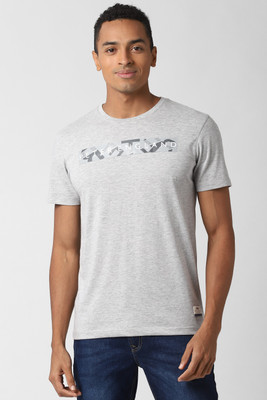 peter-england-solid-men-round-neck-grey-t-shirt