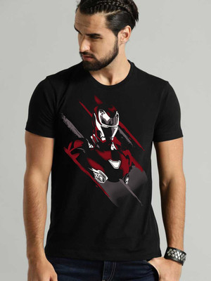 VIKCLIQUE Printed Men Round Neck Black T-Shirt