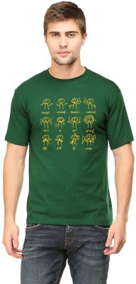 Aaramkhor Printed Men Round Neck Dark Green T-Shirt