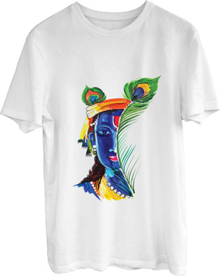 Prabhu Bhakti Printed Men Round Neck White T-Shirt
