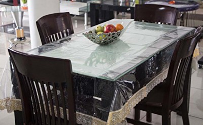 Shri Ganesh Handloom Solid 4 Seater Table Cover(Black, Gold, PVC)