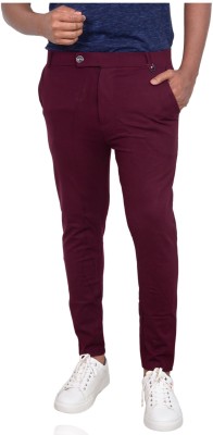 Kasa Skinny Fit Men Maroon Trousers