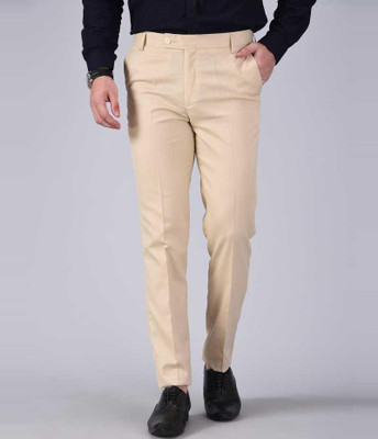 BorneQue Regular Fit Men Beige Trousers
