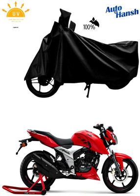AutoHansh Waterproof Two Wheeler Cover for TVS(Apache RTR 180, Black)