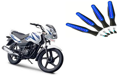 Buras Front, Rear LED Indicator Light for TVS Sport(Blue)