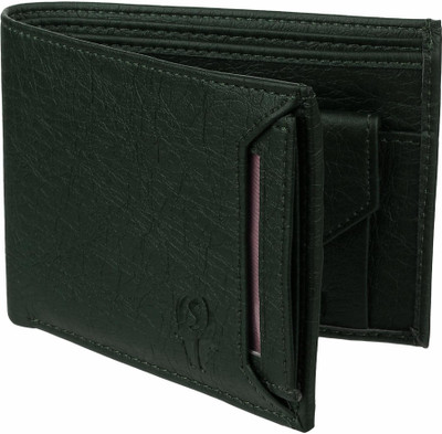 SAMTROH Men Green Artificial Leather Wallet(3 Card Slots)