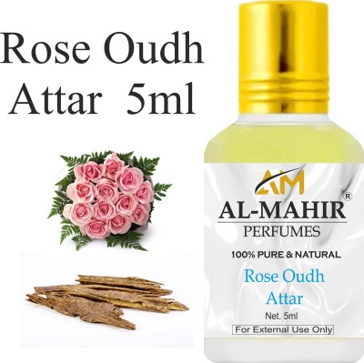 Al-Mahir Rose Oudh Attar 5ml For Unisex - Pure Natural (Non-Alcoholic) Floral Attar Floral Attar(Oud (agarwood))