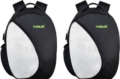 Timus Celebrity 18 L Laptop Backpack(Black, White)