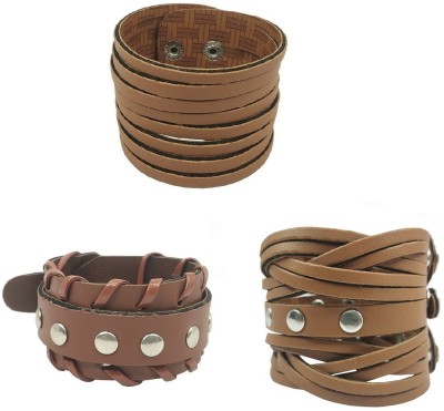 Stylewell Leather Bracelet Set(Pack of 3)