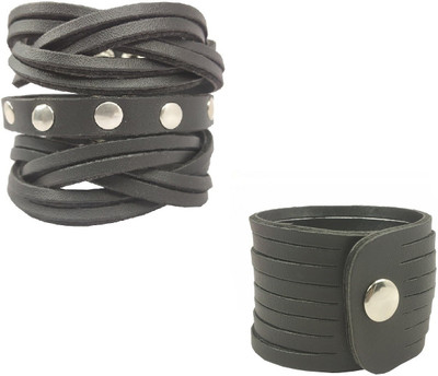 Utkarsh Leather Bracelet Set(Pack of 2)