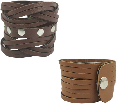 Utkarsh Leather Bracelet Set(Pack of 2)