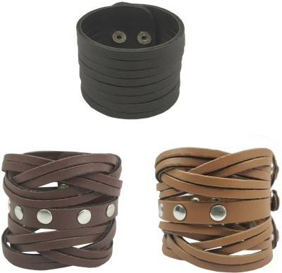 De-Ultimate Leather Bracelet Set(Pack of 3)