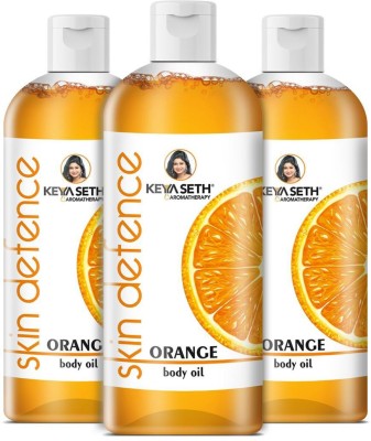 KEYA SETH AROMATHERAPY Skin Defence Orange Body Oil Skin Lightening, Rejuvenating Non-Sticky for Daily Use After Bath, Massage Oil Enriched with Orange & Vitamin C(1200 ml)