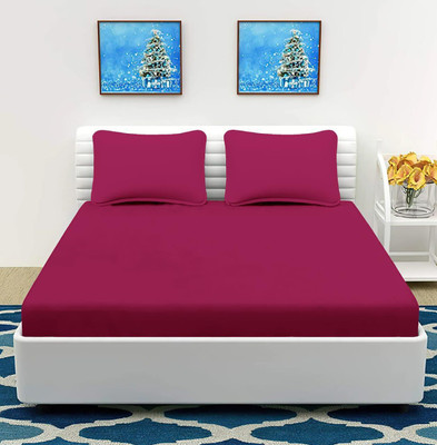 PANIPAT HANDLOOMS Polycotton King Flat 220 TC Solid Bedsheet(Pack of 1, marron)