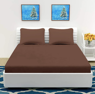 PANIPAT HANDLOOMS Polycotton King Flat 220 TC Solid Bedsheet(Pack of 1, Brown)