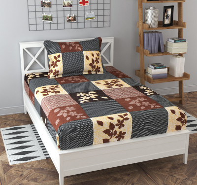 revorg 230 TC Polycotton Single Printed Flat Bedsheet(Pack of 1, Multicolor)