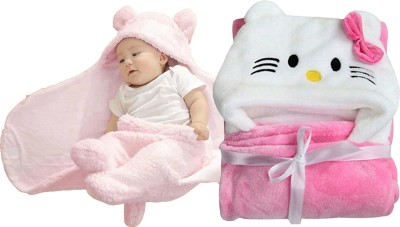 My New Born by 10Club Cartoon Single AC Blanket for  AC Room(Polyester, Pink)
