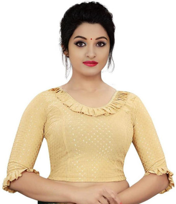 PU Fashion Round Neck Women Blouse