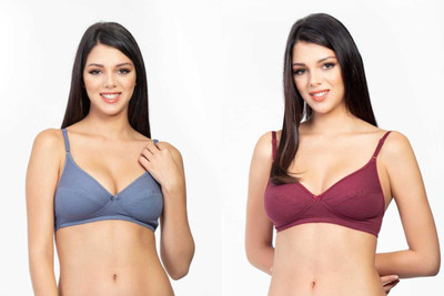 Envie Women Minimizer Non Padded Bra(Grey, Maroon)