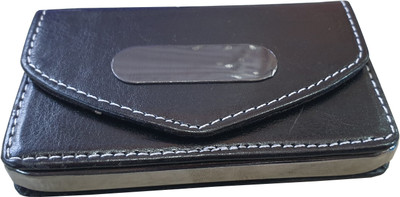 Maskey PU Premium Quality Leather Designer Visiting Card / Business Card / Credit Card Magnetic Case Holder 20 Card Holder(Set of 1, Black)