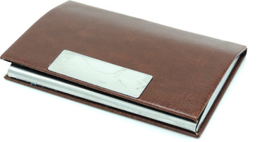 Maskey PU Premium Quality Leather Designer Visiting Card / Business Card / Credit Card Magnetic Case Holder 20 Card Holder(Set of 1, Brown)