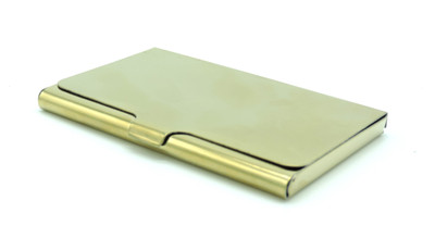 Maskey SS Premium Quality Glossy Golden Silver Designer Visiting Card / Business Card / Credit Card Holder 20 Card Holder(Set of 1, Gold)